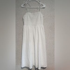 H&M white midi tie-strap dress size M